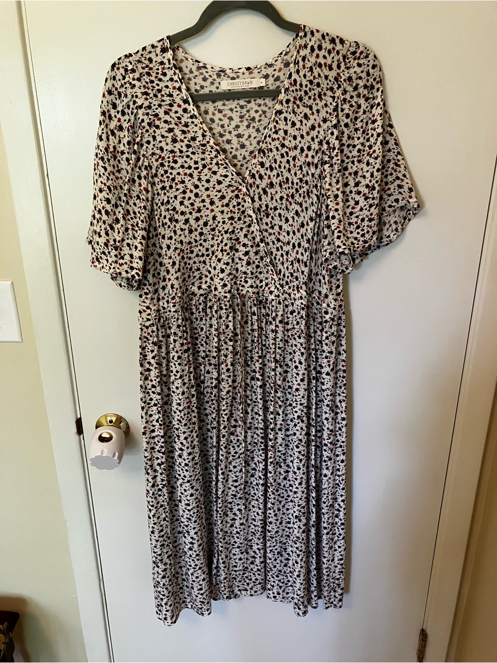 Christy Dawn Cream Dahlia Dress, Blue and Pink Floral Print
